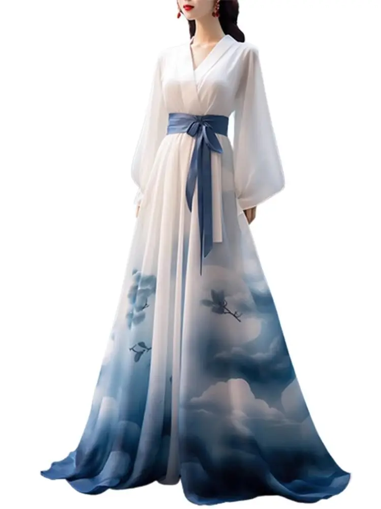 Hanfu Chinese Style Dress Women Traditional Elegant cloud Princess Dresses Oriental Fairy Cosplay Stage Dance Robe