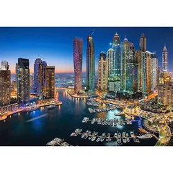 5D DIY Diamond Painting Dubai Modern City Night View Embroidery Full Square Round Diamond Mosaic Rhinestone Picture Scenery