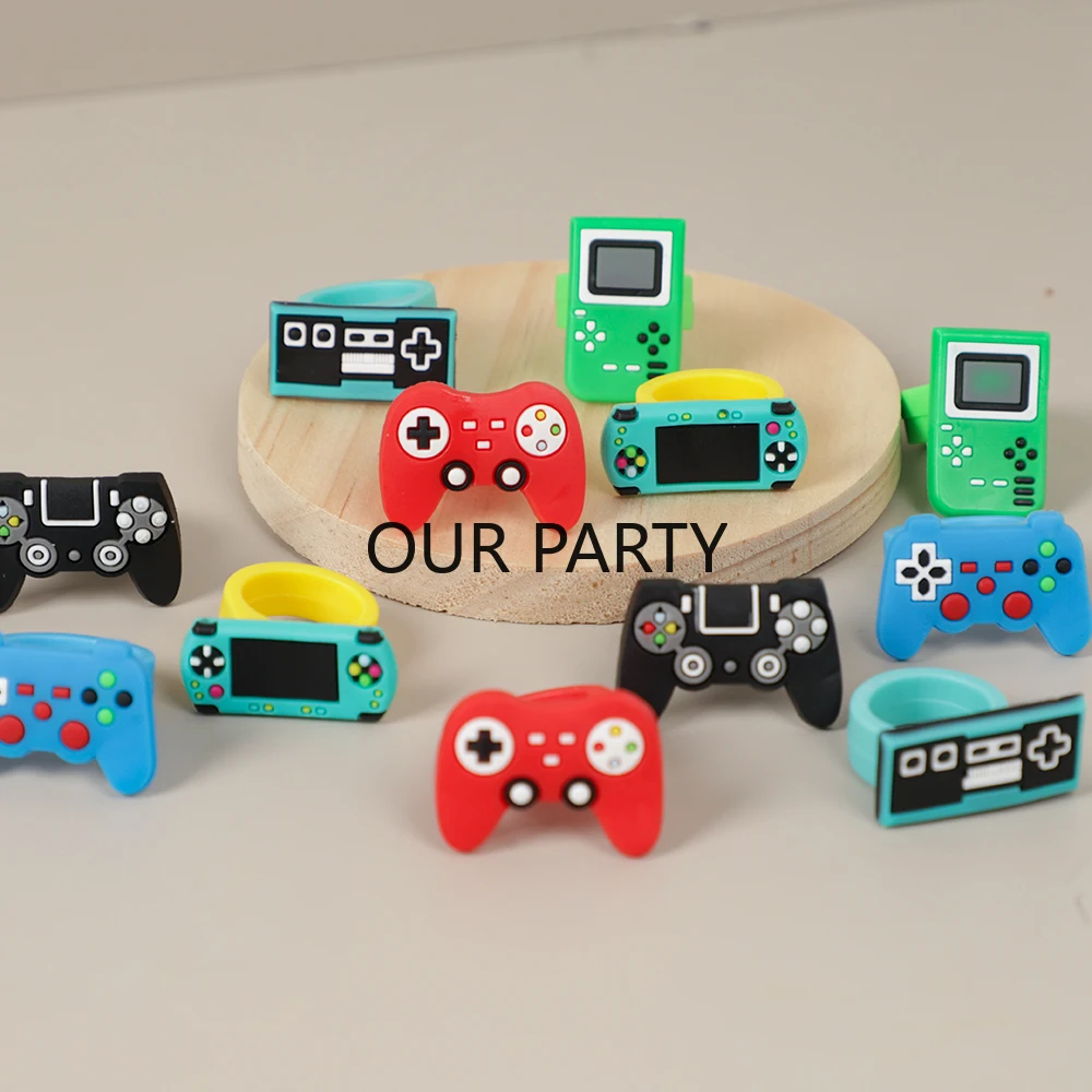 12Pcs Video Game on Theme GamePad Silicone Rings for Kids Boy Birthday Party Favors Wedding Game Night Party Gift Pinata Fillers