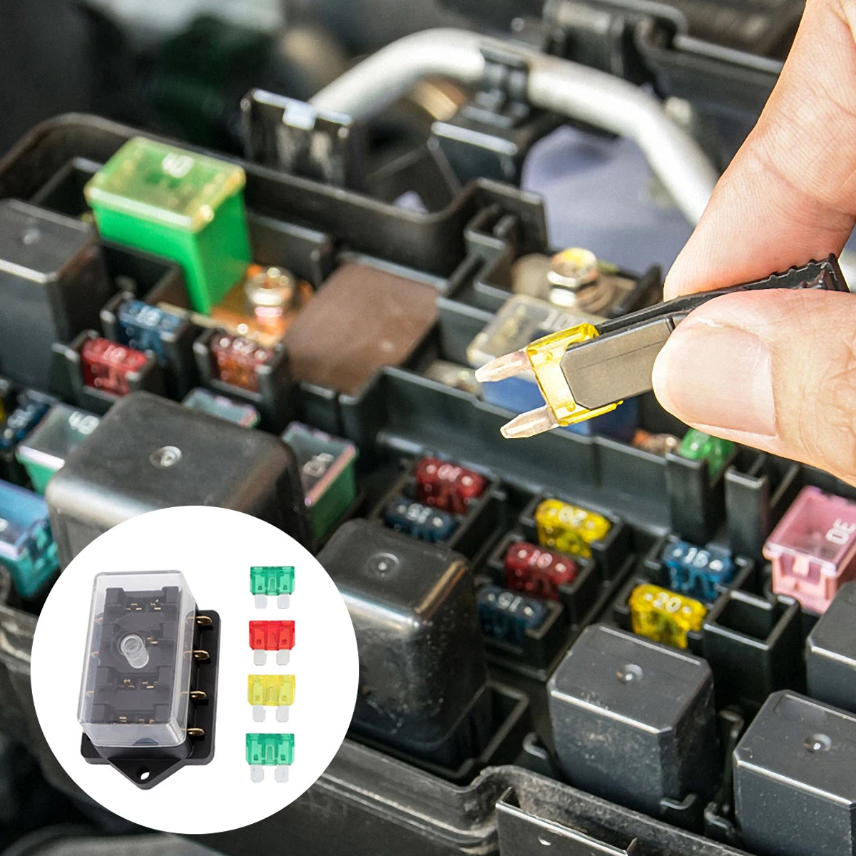 

Fuse Box Holder Pre Molded Holes Easy Installation Outdoor Use Airplane Subway Bus Ship Tanker Modified Cable