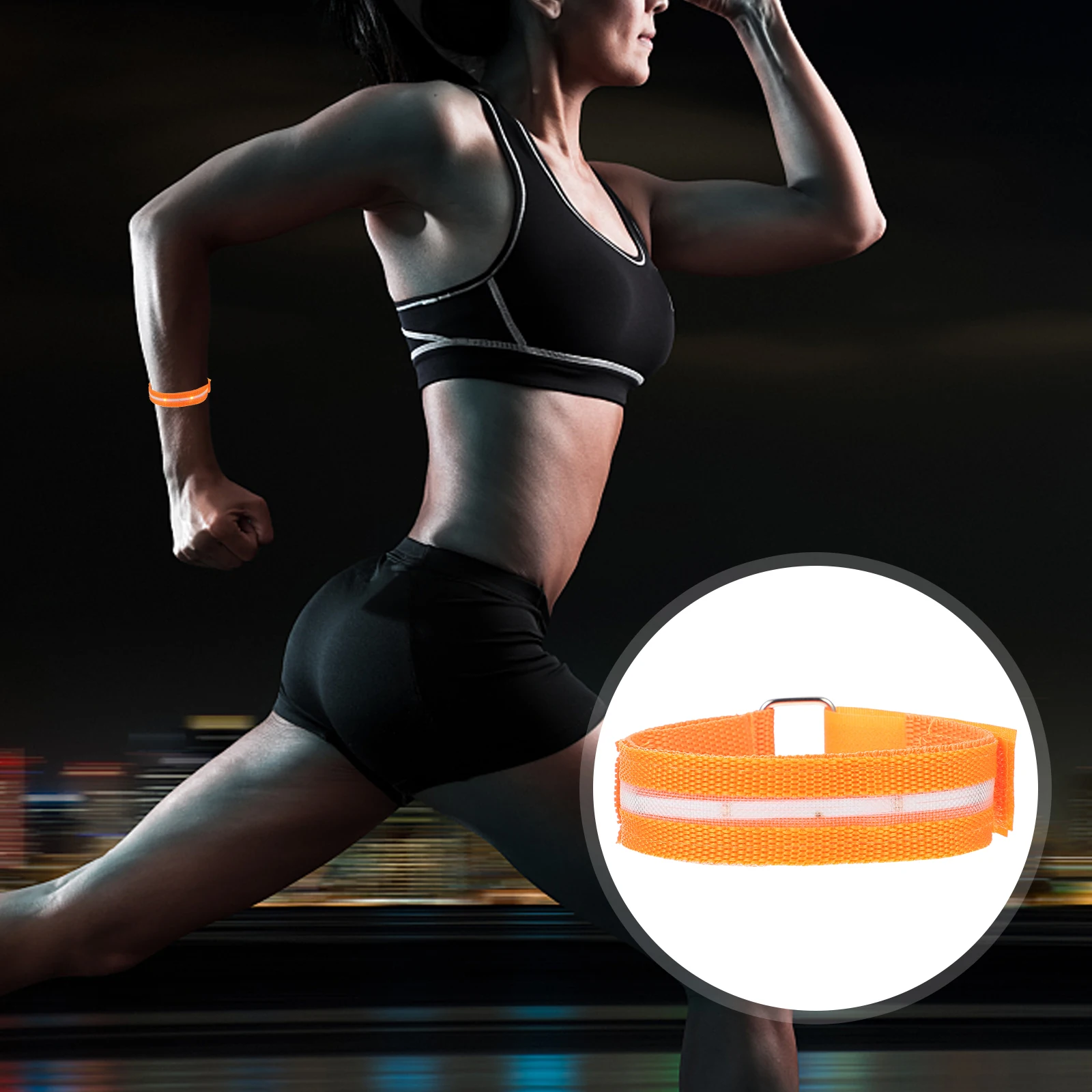 

Luminous Armband Wrist Sports Wristband Running Orange With LED Electronics Night