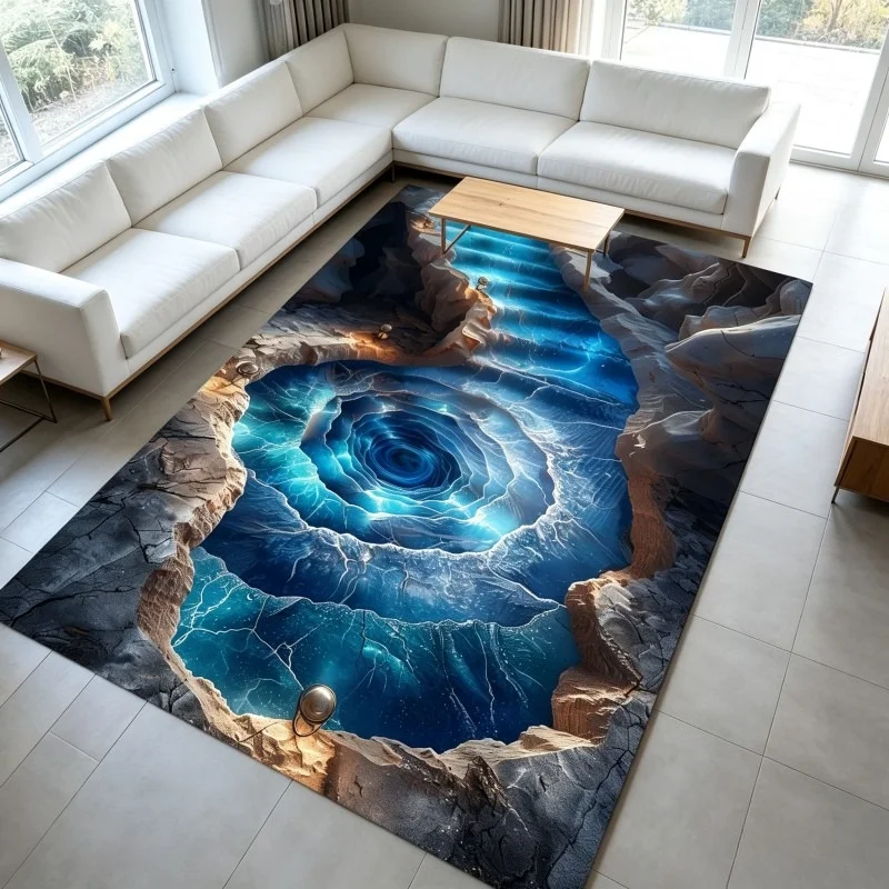 3D Sea Rug, Spiral Sea Rug, Spiral Vortex Rug, Vortex Storm Rug, 3D Illusion Rug,Vortex Rug, Vortex Area Rug, 3D Look Carpet