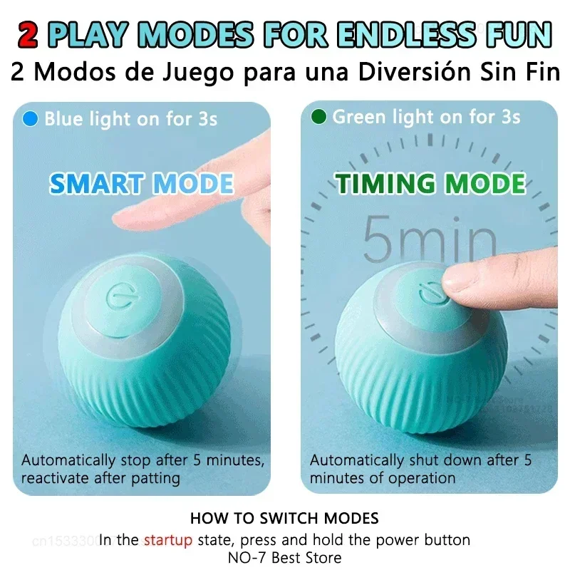  Cat Interactive Ball Smart Cats Toy Electronic Interactive Playing Pet Toys Indoor Automatic Rolling Magic Ball Supplies