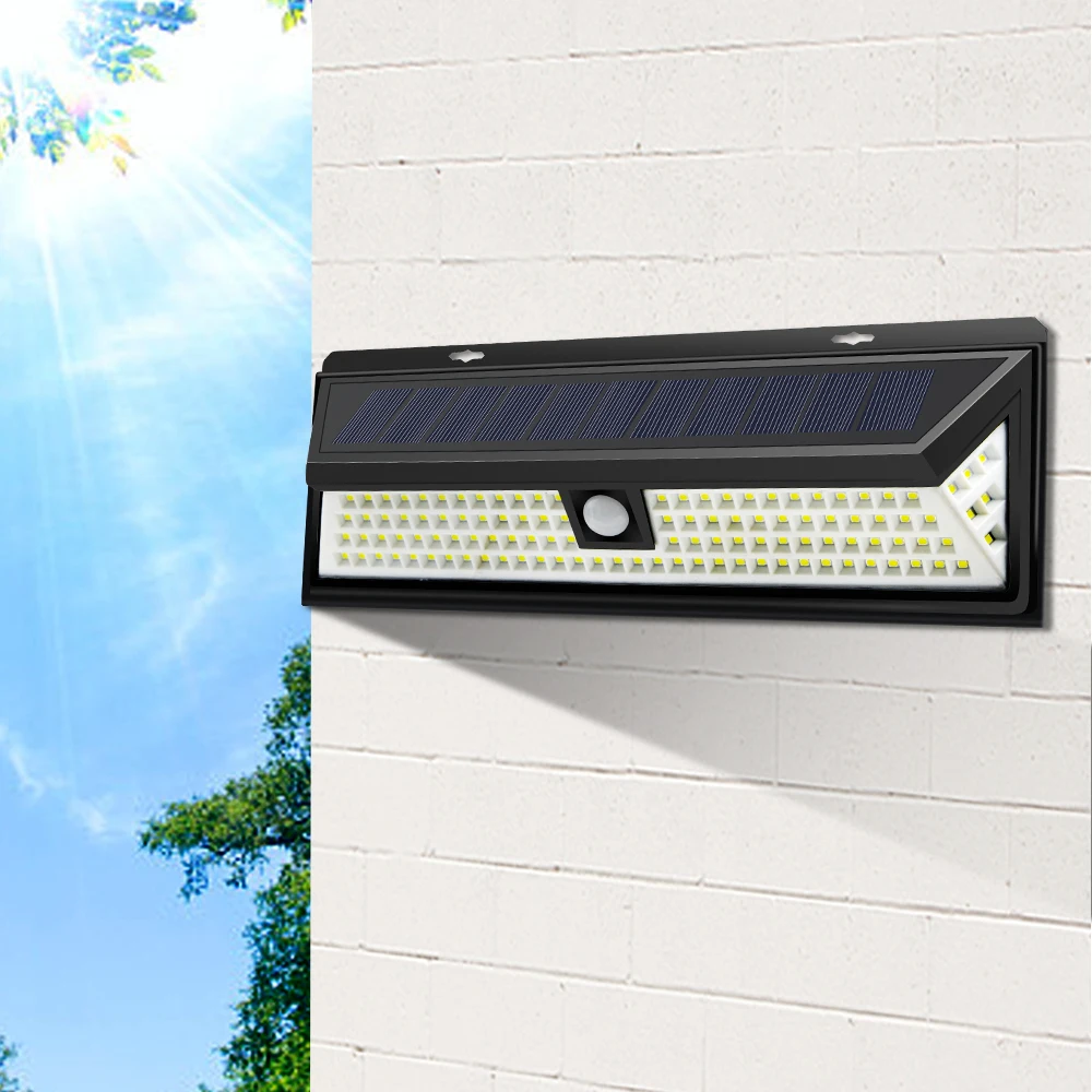 Waterproof Outdoor Street Light With Motion Sensor Solar Rechargeable Power Lamp Lights Smart On/Off Night Security Solar Lamp