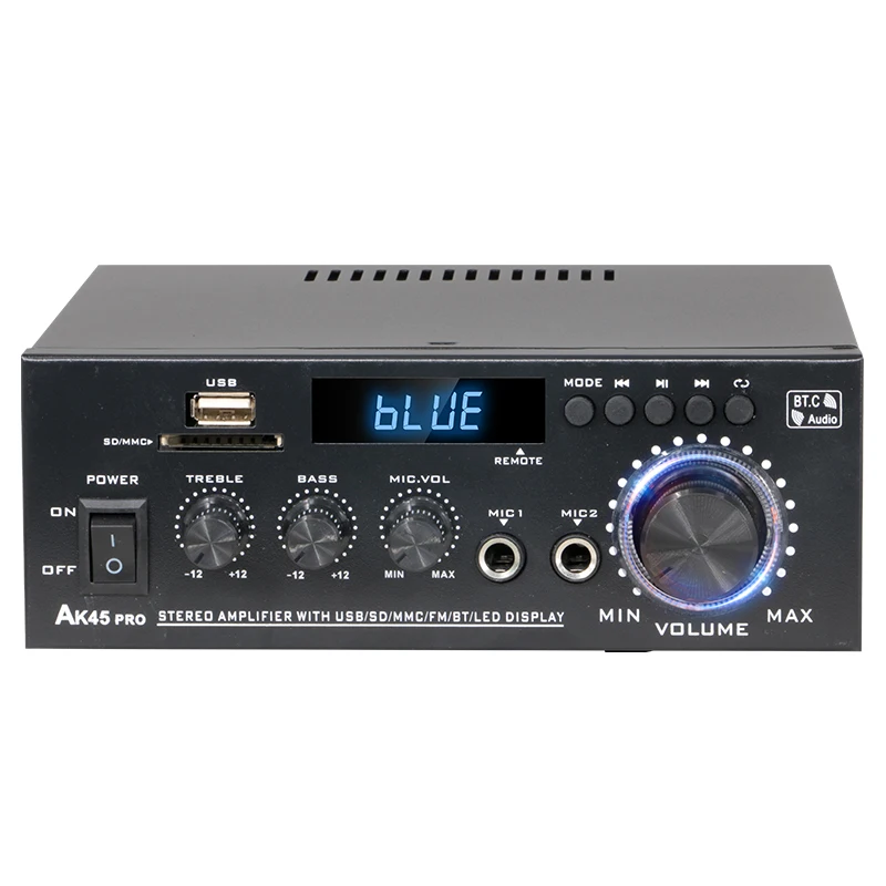 

AK45 HiFi цифровой Bluetooth аудиоусилитель MP3 канал 2,0 звук мощность усилитель стерео домашний автомобильный автомобиль для динамиков MAX 350 Вт * 2