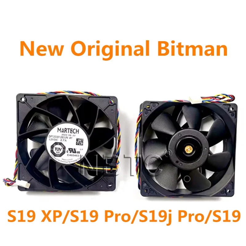 Original Cooler antminer S19 cooling Fan bitmain S19 XP/S19 Pro/S19j Pro/S19 fan 120*120*38mm 12V/2.7A 6000 rpm 4PIN