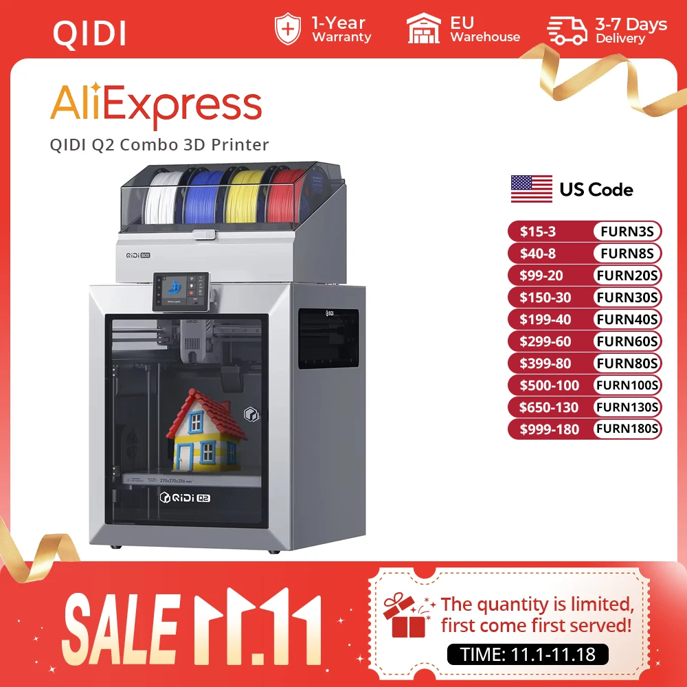 3D Printing Online Service - Imprimante 3D QIDI Q2 Combo, impression