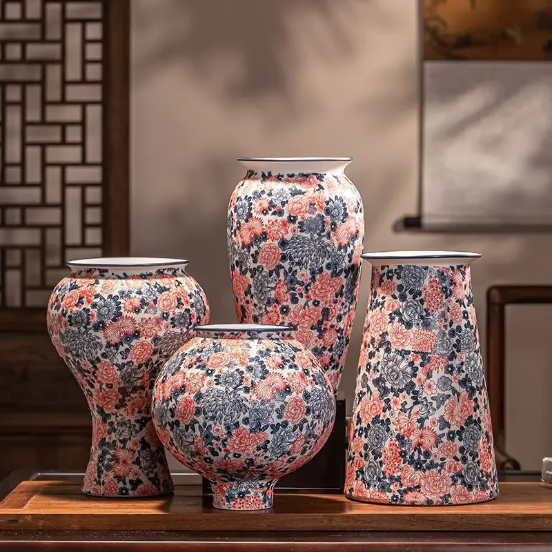 

Ceramic Vase in New Chinese Retro Style: Perfect for Greenery Hydroponics Flower and an Eye - catching for Living Entrance
