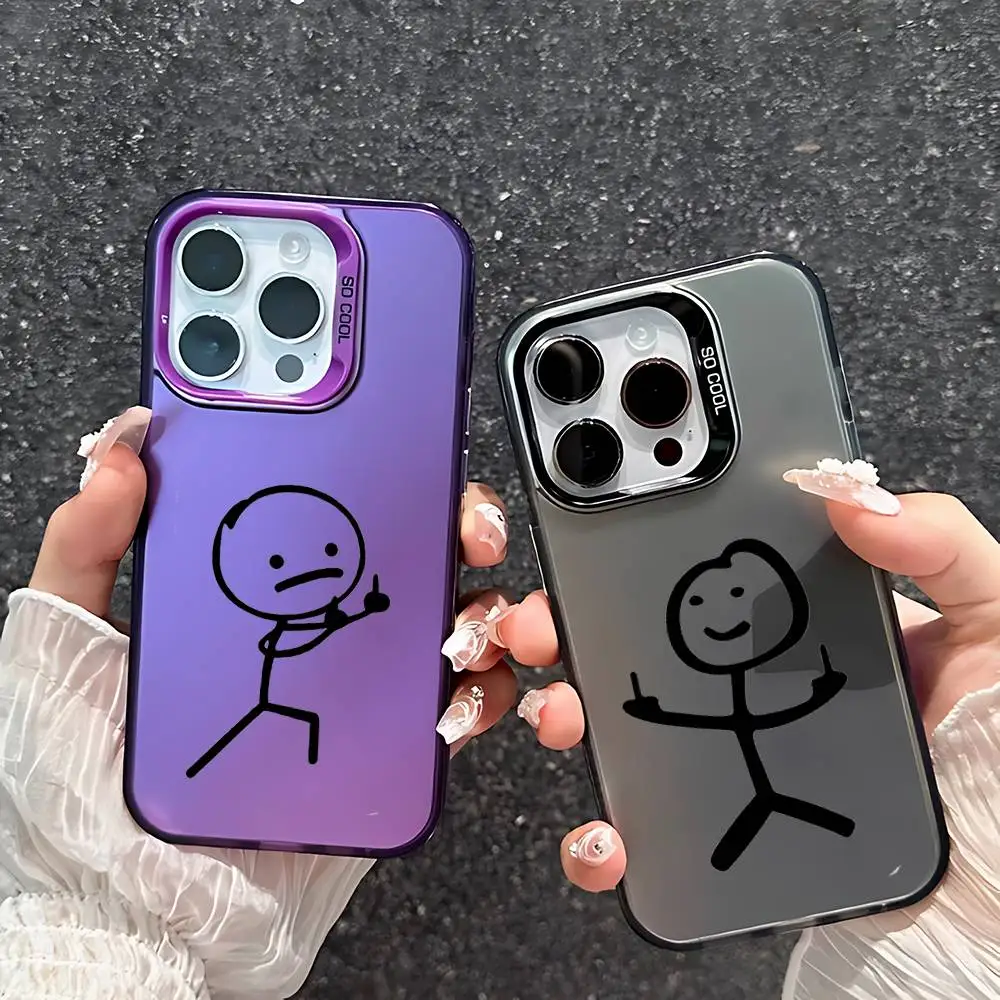 

Cute Cartoon Matchman Silver Shockproof Back Cover: Colorful Slim Phone Case For IPhone 17,16,15,14,13,12,11 Pro Max, Plus
