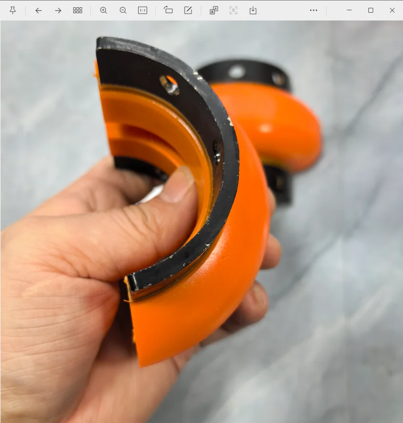 Split Rubber Coupling Type E3, Orange Polyurethane Elastomer