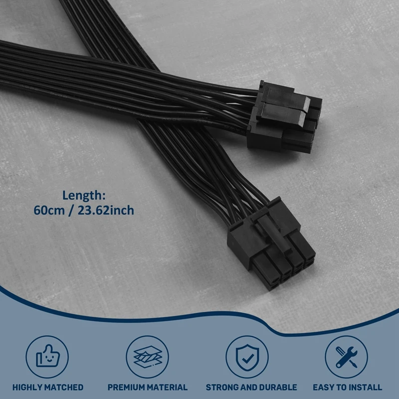 CPU 8 Pin Male To CPU 8 Pin (4+4 Pin) Male EPS-12V Motherboard Power Adapter Cable For Corsair Modular Power Supply 60Cm