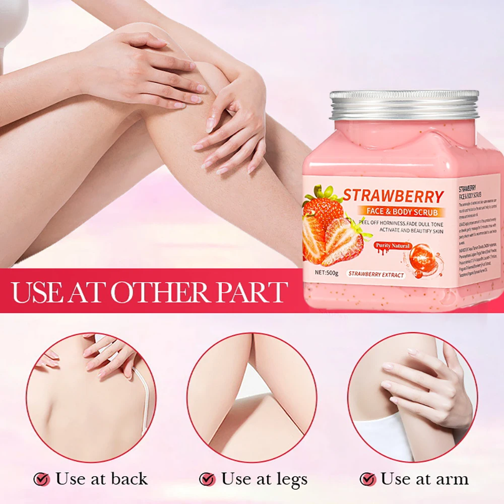 500g Mango Rose Aloe Exfoliati Peel Body Scrub Remove Acne Improve Chicken Skin Exfoliate Kojic Acid Brightening Skin Sea Salt