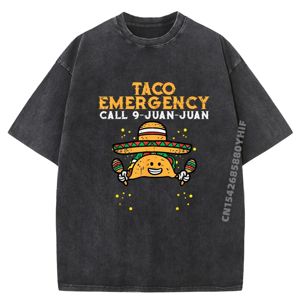 

Taco Emergency Call 9, Хуан Хуан, забавные черные футболки с рисунком Cinco De Mayo Fiesta, потертая рубашка большого размера, мужские футболки