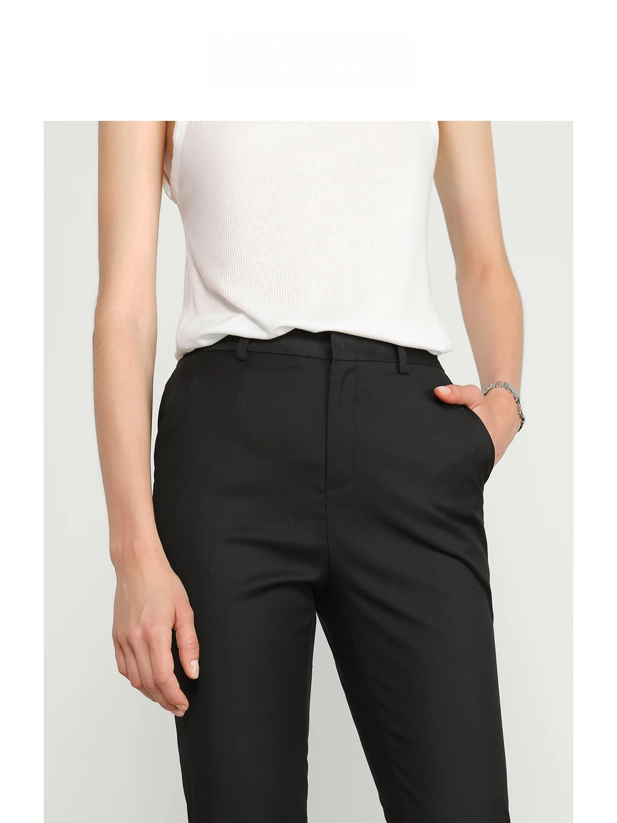 

Slimming Straight Leg Suit Pants for Women High Waist Drapey Professional Workwear Summer Winter Commute Office Trousers