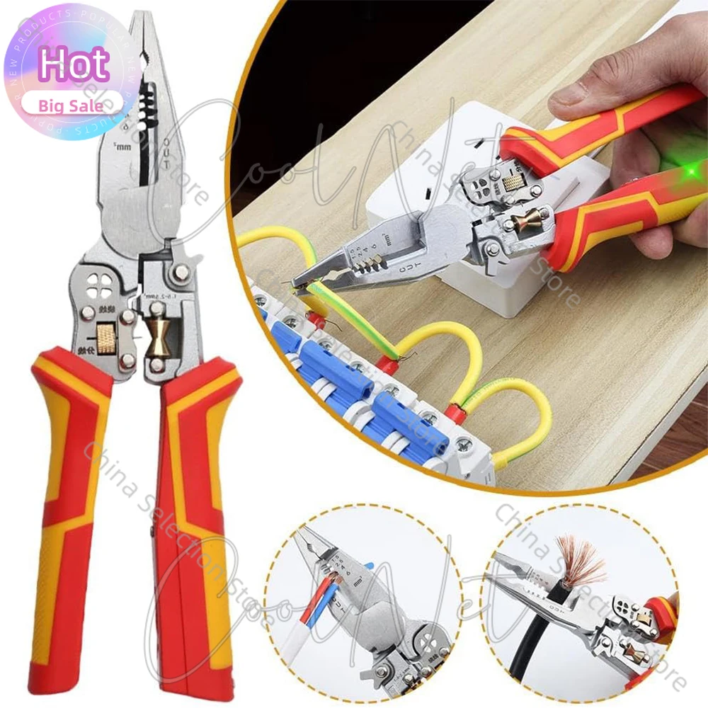 

Щипцы для зачистки 8-в-1 с тестером напряжения Универсальные клещи для зачистки проводов с измерением электричества Обжимные клещи Напряжение