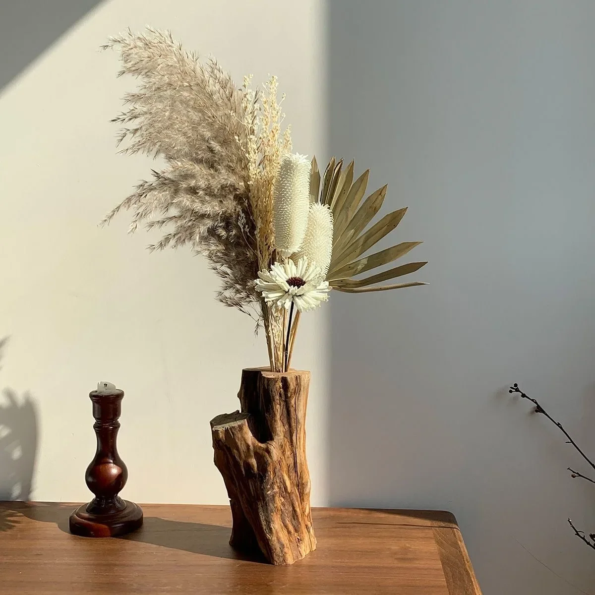 wind dead wood old natural vase dried flower simulation flower set retro zen tea room bed and breakfast desktop