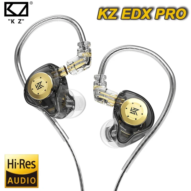 KZ-EDX Pro Dual Circuito Magnético Fone De Ouvido, Dynamic Drive Fones De Ouvido, HiFi Bass Music Earbud, Esporte Auscultadores Com Cancelamento De Ruído, 10mm