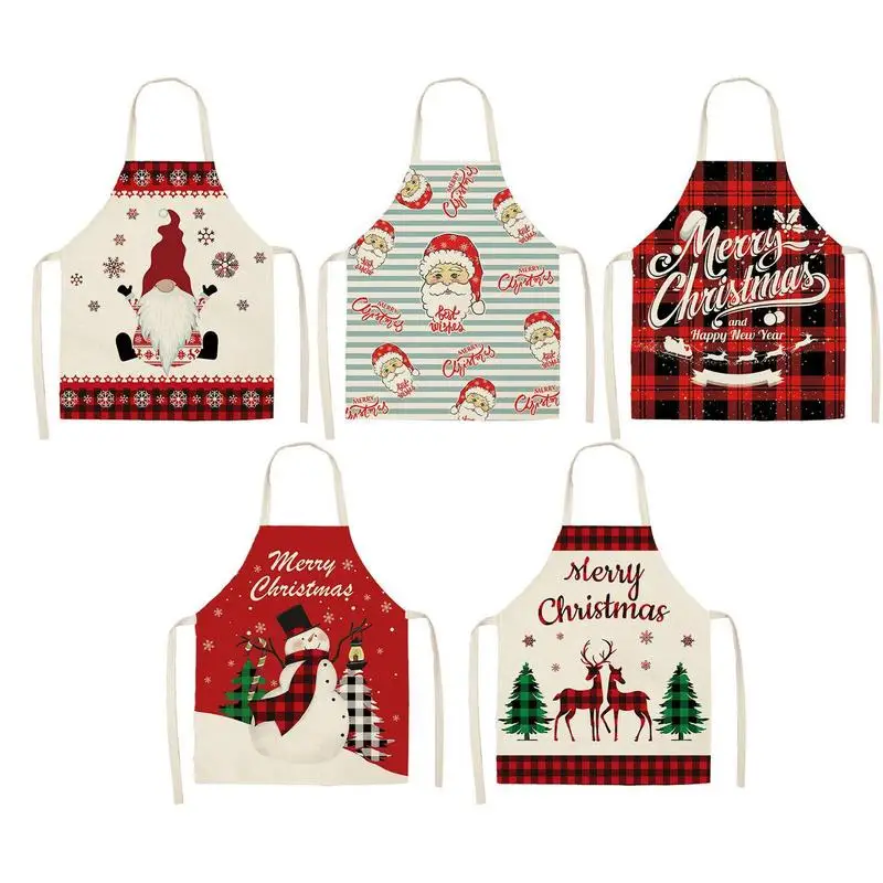 New Year 2023 Linen Christmas Gnomes Apron Christmas Decorations For Home Xmas Kitchen Accessories Natal Navidad 2022 Noel Decor