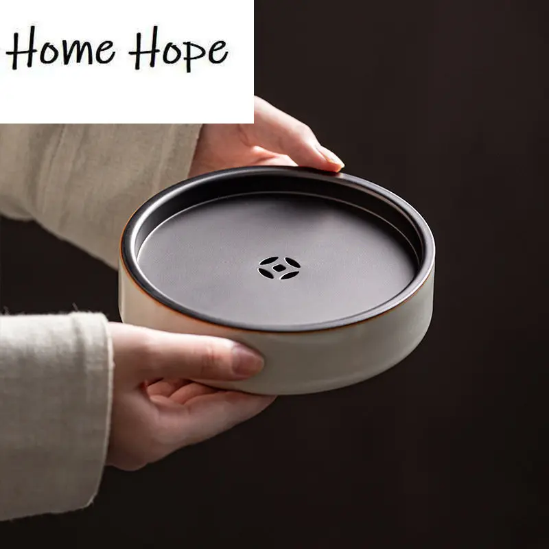 200mlレトロクリームru窯ポットベアリングプレートレトロセラミックドライブリューイングテーブルフルーツプレートティートレイカンフーティーセレモニーアクセサリー