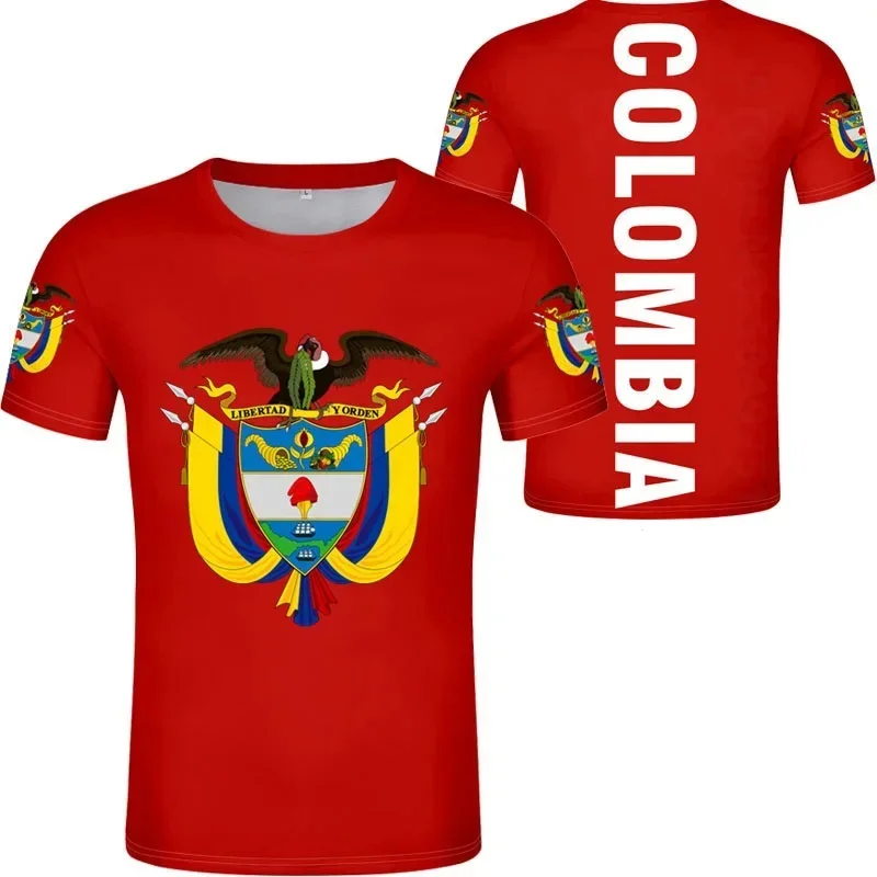 Colombia National Emblem Pattern T Shirt For Men Colombian 3D Printed T-Shirts Fashion Sports Casual Streetwear Women Loose Tops