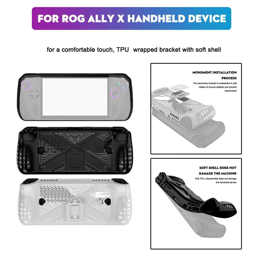 

For Asus ROG ALLY X Gaming Console Protective Case for Ally X With Bracket Anti-drop Sleeve Game Console Accessories S8F7