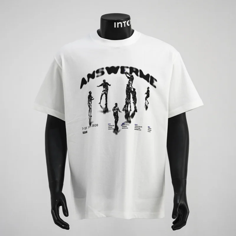 

Shadow printed short sleeved T-shirt for men in summer 2025, niche design, loose and casual Korean version, Instagram trendy top