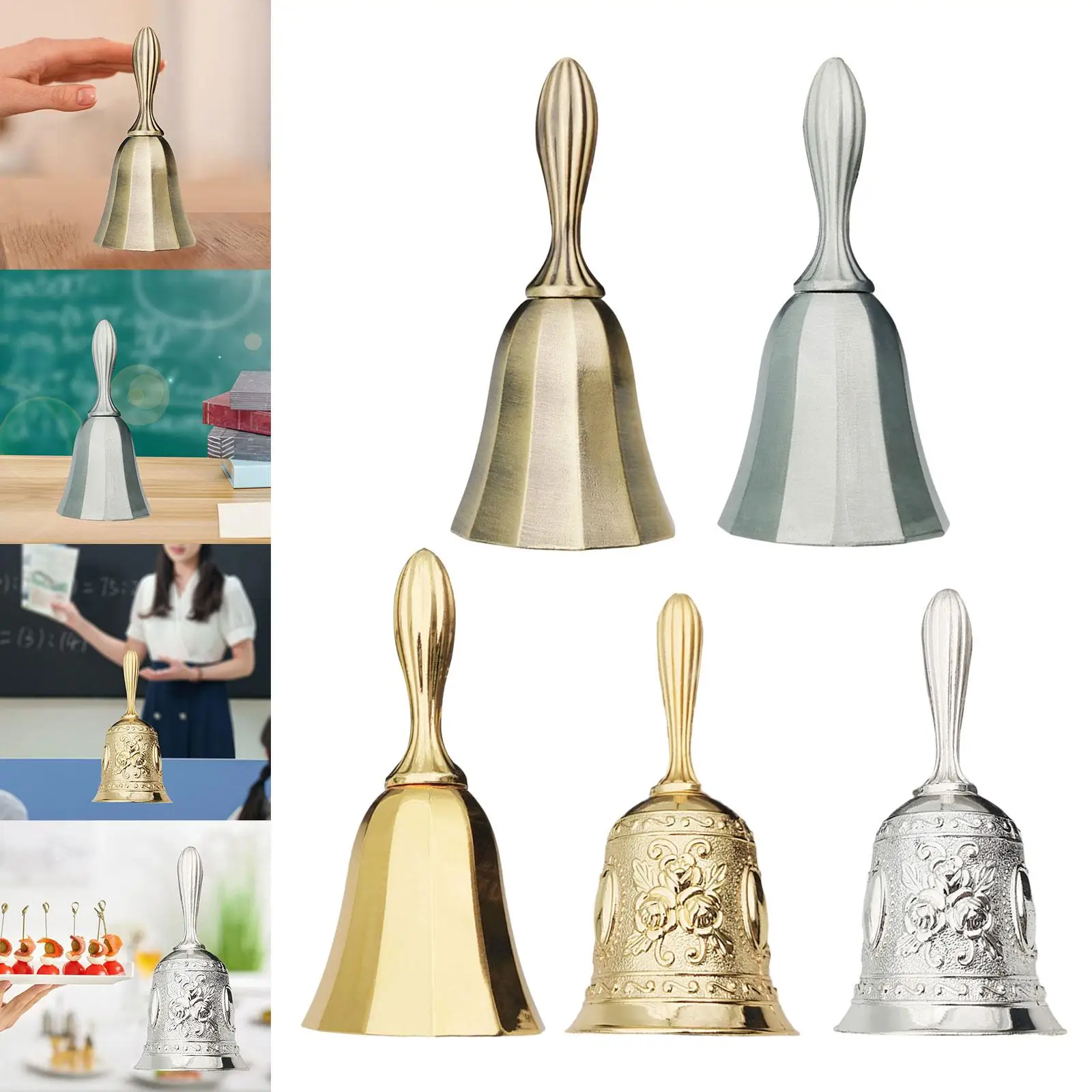 

Ручной колокольчик Ретро громкий колокольчик Церковный колокольчик для украшения дома в церковном ресторане
