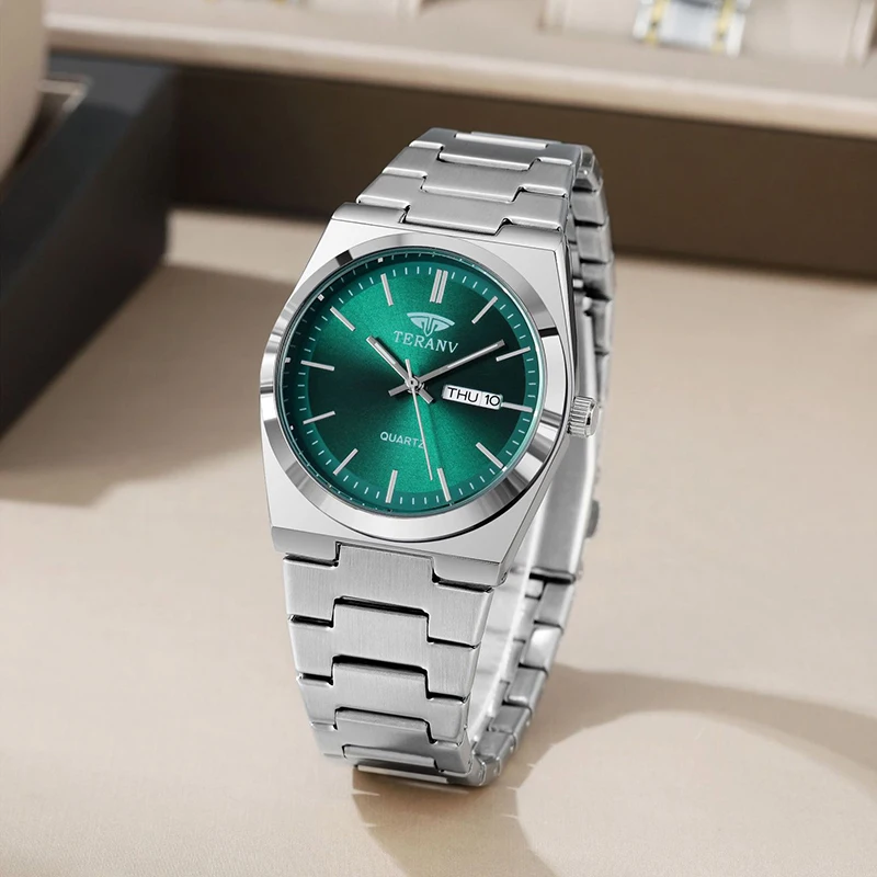 UTHAI رقيقة جدا الفولاذ المقاوم للصدأ الرجال ساعة بسيطة اتجاه الأعمال التقويم مقاوم للماء الذكور موضة كوارتز ساعة المعصم هدية #1