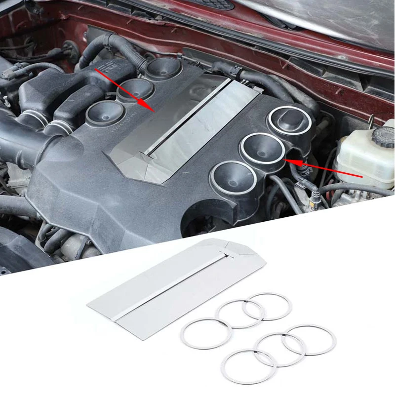 For Toyota FJ Cruiser 2007-2021 stainless steel glossy engine hood engine decoration patch automotive decoration accessories