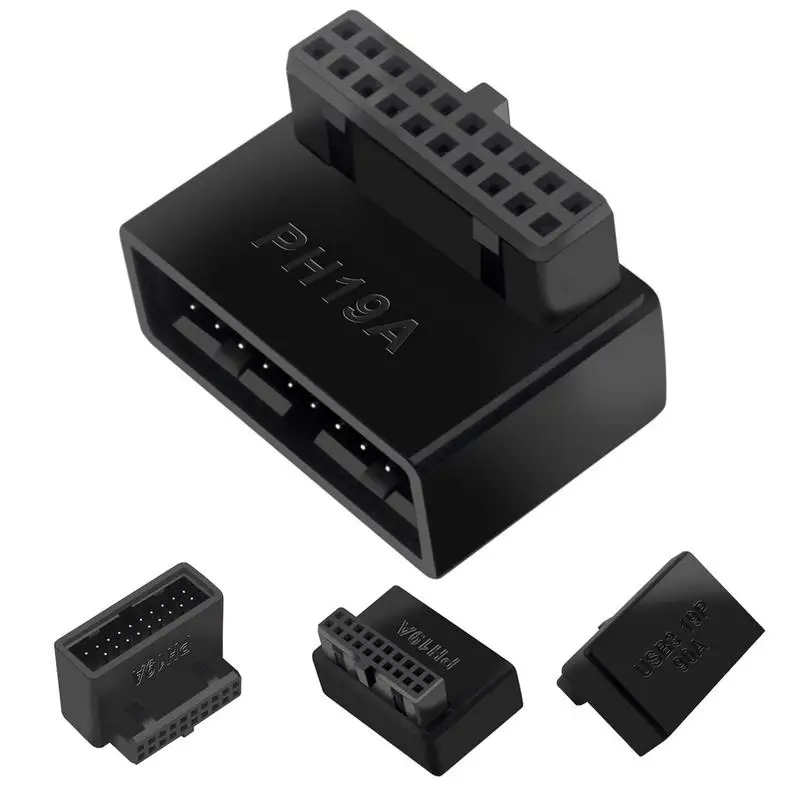 Computer Motherboard Header Adapter Connector PH19A PH19B USB 3.0 19 / 20Pin 90degree Desktop Converter Computer Accessories