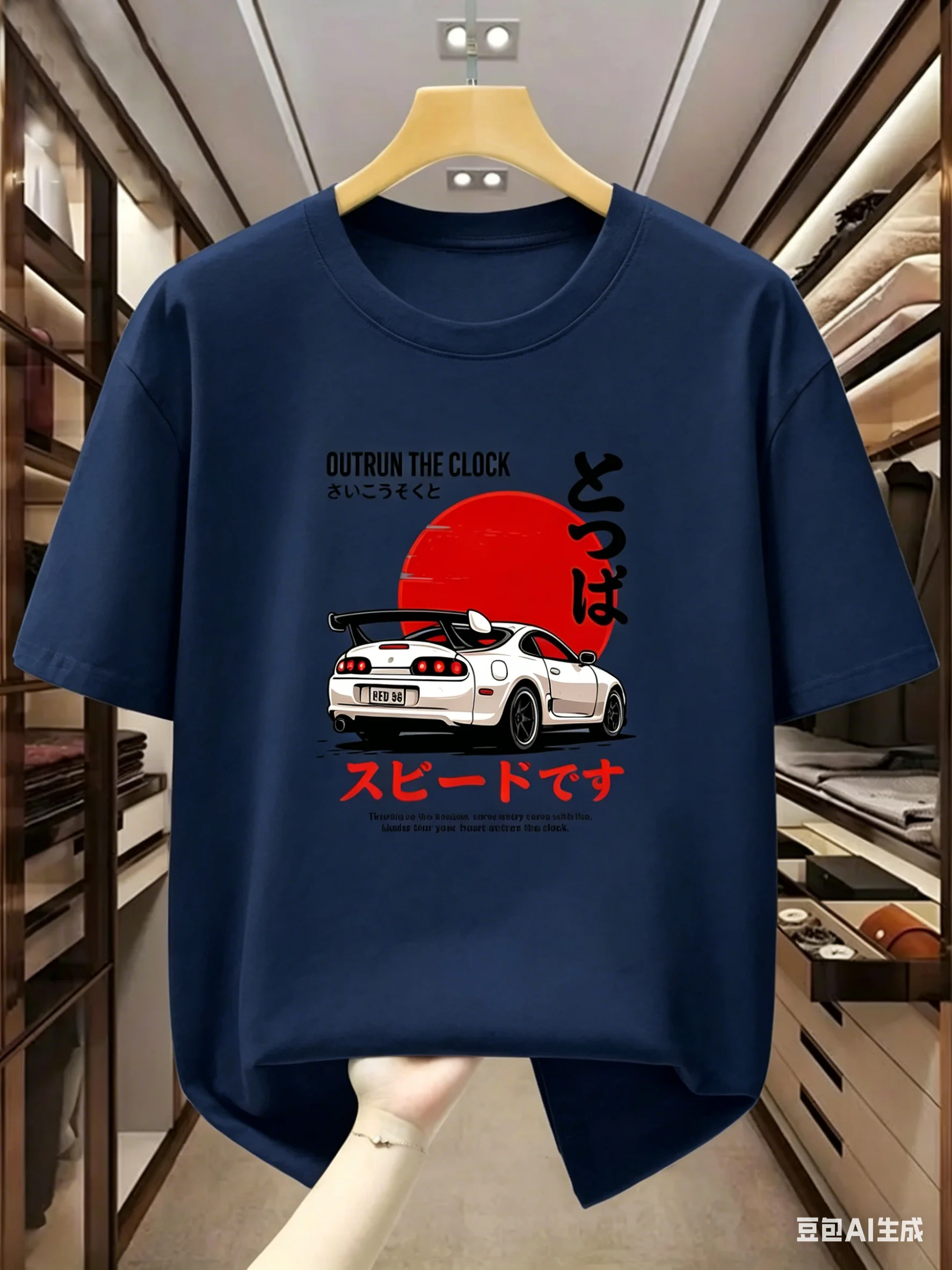 Sommerliches Herren-Freizeithemd mit Kurzarm im Streetwear-Stil, mit dem Motiv „Supra“ und dem JDM-Logo, aus 100 % Baumwolle – Detail 4