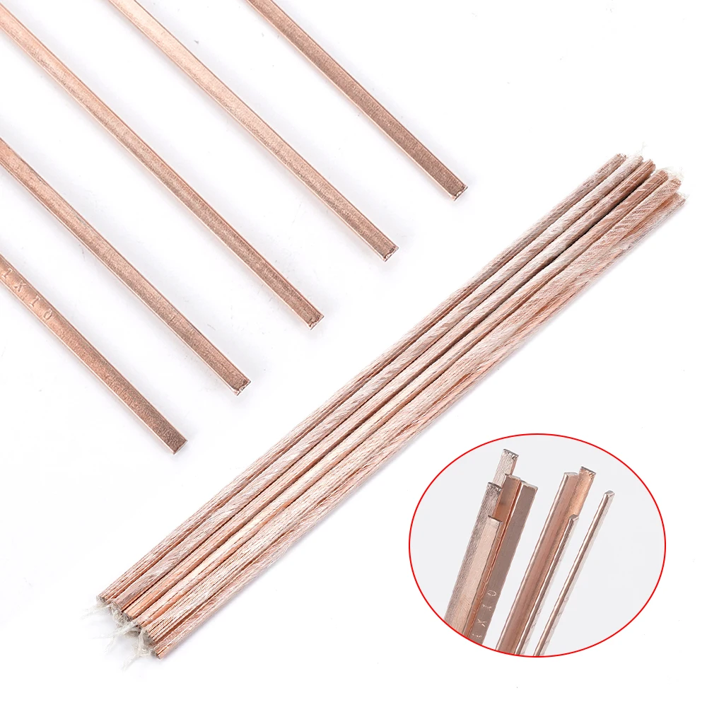 10pcs 1mmx400mm Phosphor Copper Welding Rods  High Purity HVAC Solder Wire for AC Pipe Refrigerator Repair Crack Resistance DIY