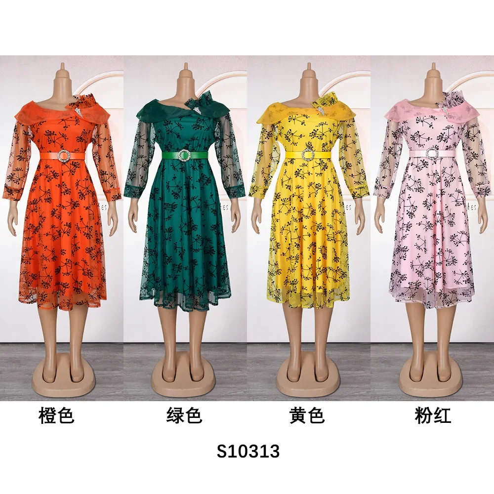 

2025 Elegant African Dresses for Women Africa Clothing Plus Size Wedding Party Dress Dashiki Ankara Office Lady Outfit Robe