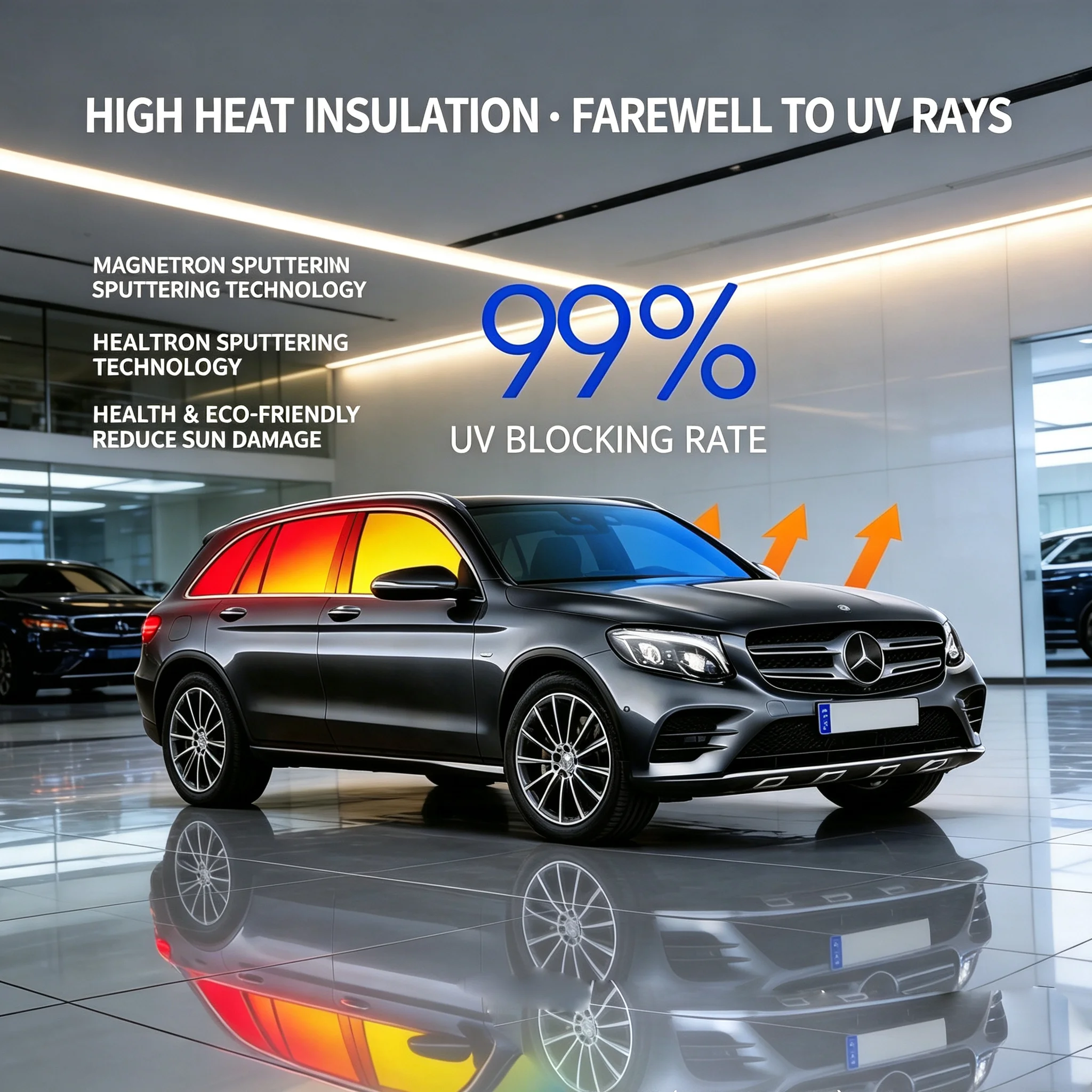 Window Insulation Film - シングルシルバーデュアルマグネトロンスパッタリング自動車用ウィンドウフィルム、高断熱、日焼け防止、防爆、プライバシー保護