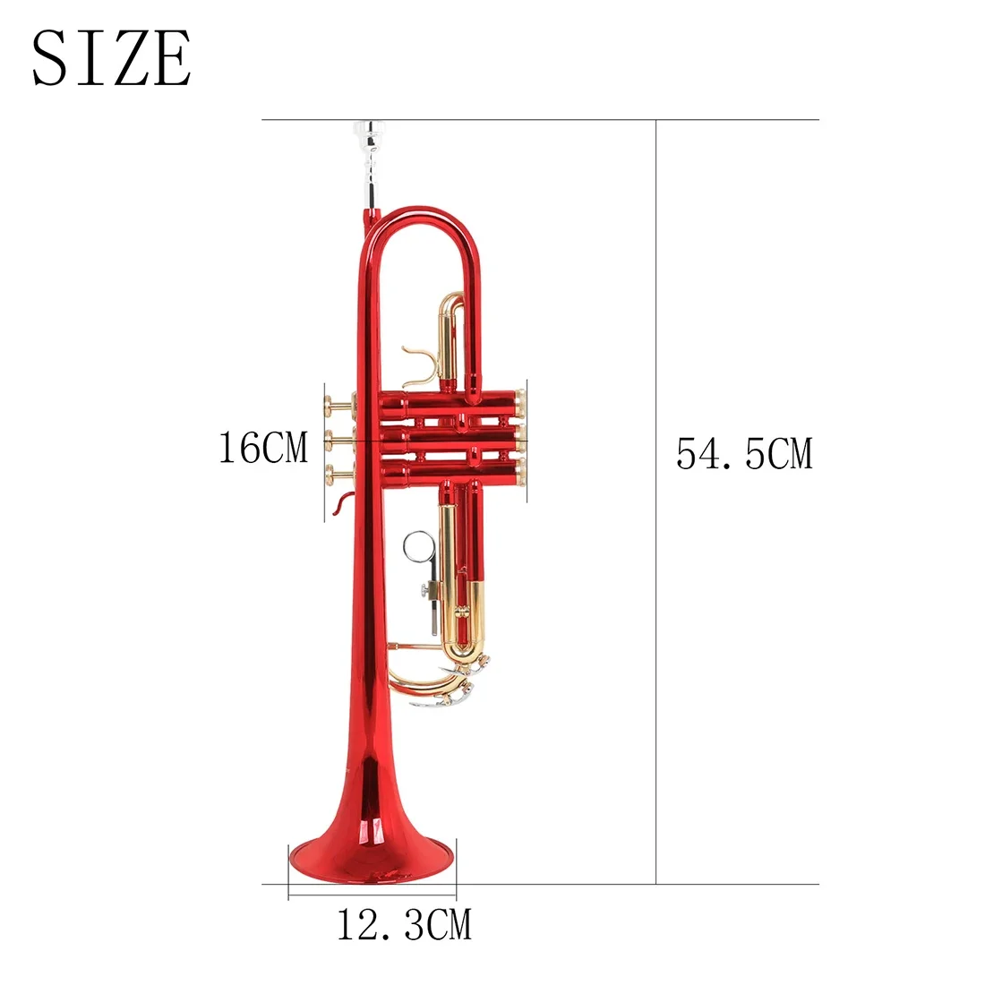 بوق SLADE Bb مع قفازات قطعة الفم وحزام قماش للتنظيف - بوق نحاسي ملحقات وقطع غيار ترومبيت موسيقي #4