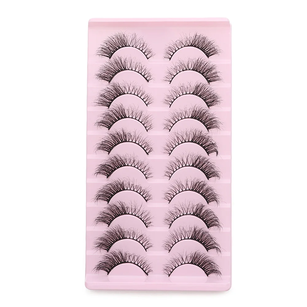 Nowe rzęsy 3D z efektem naturalnego rzęs z futra norek, krzyżowane, potargane, ręcznie robione sztuczne rzęsy, naturalne, nude, efekt kociego oka, przedłużanie rzęs