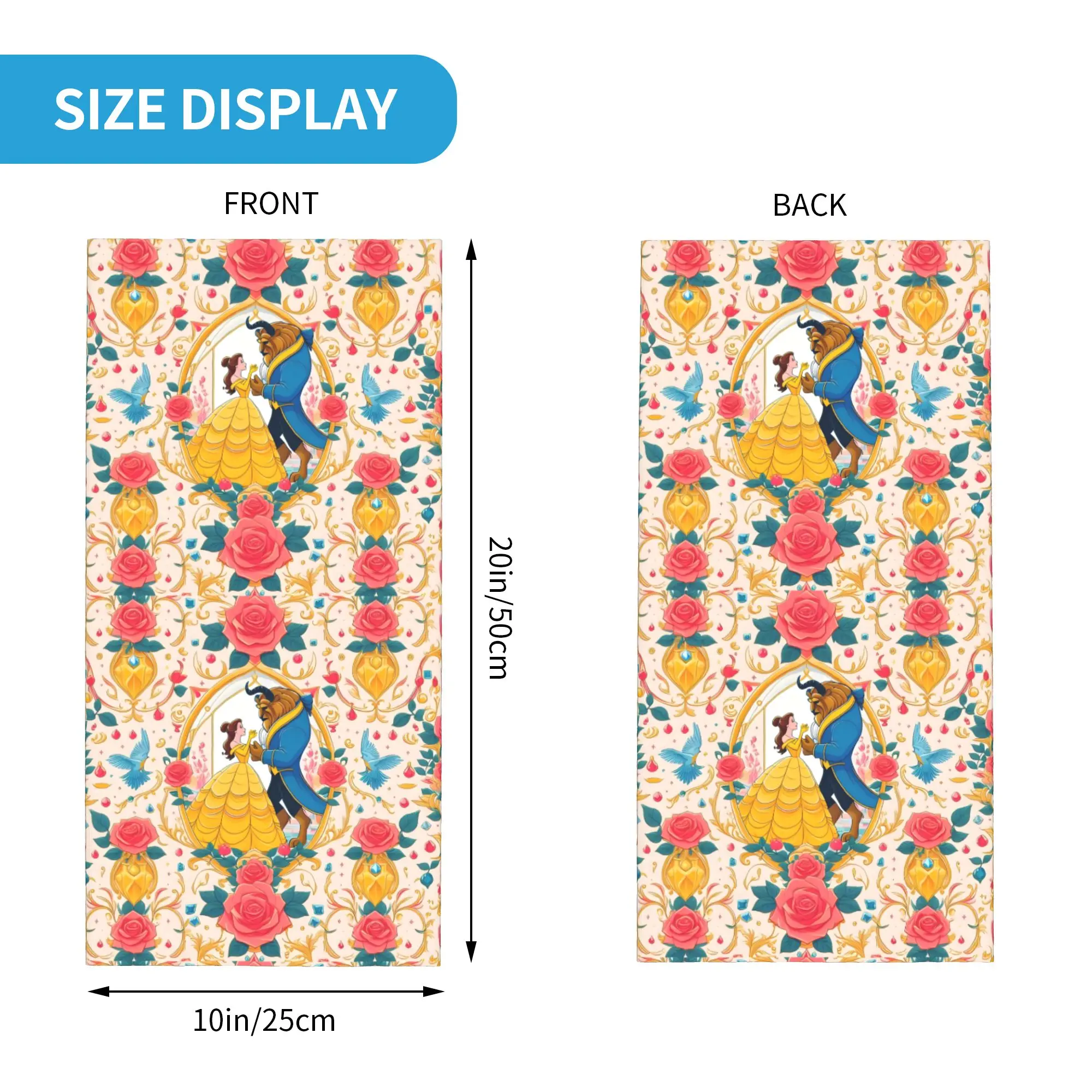 Custom B-Beauty and the B-Beast Neck Gaiter Men Women UV Face Shield Winter Movie  Bandana Scarf for Ski view 2