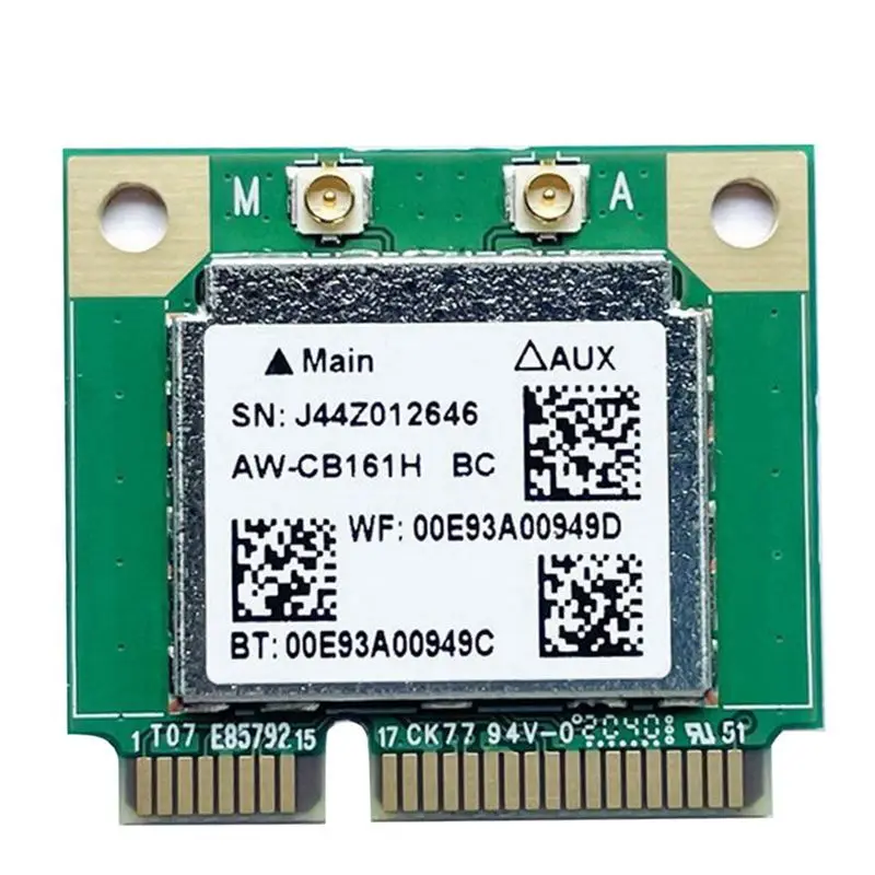 A40I Dual Band Realtek RTL8821 AW-CB161H Wifi Wlan Card Bluetooth 4.0 Combo Wireless Half Mini PCI-E Adapter 433Mbps 802.11Ac