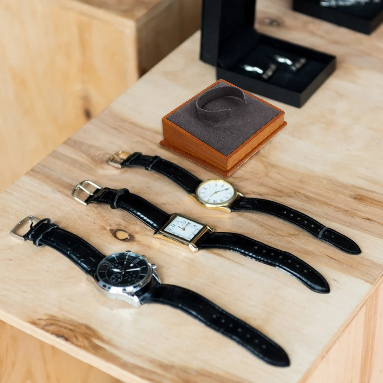 Solid Wood Bracelet Holder Premium Jewelry Display Stand for Bracelets Necklaces and Watches Elegant Home Decor Display Rack