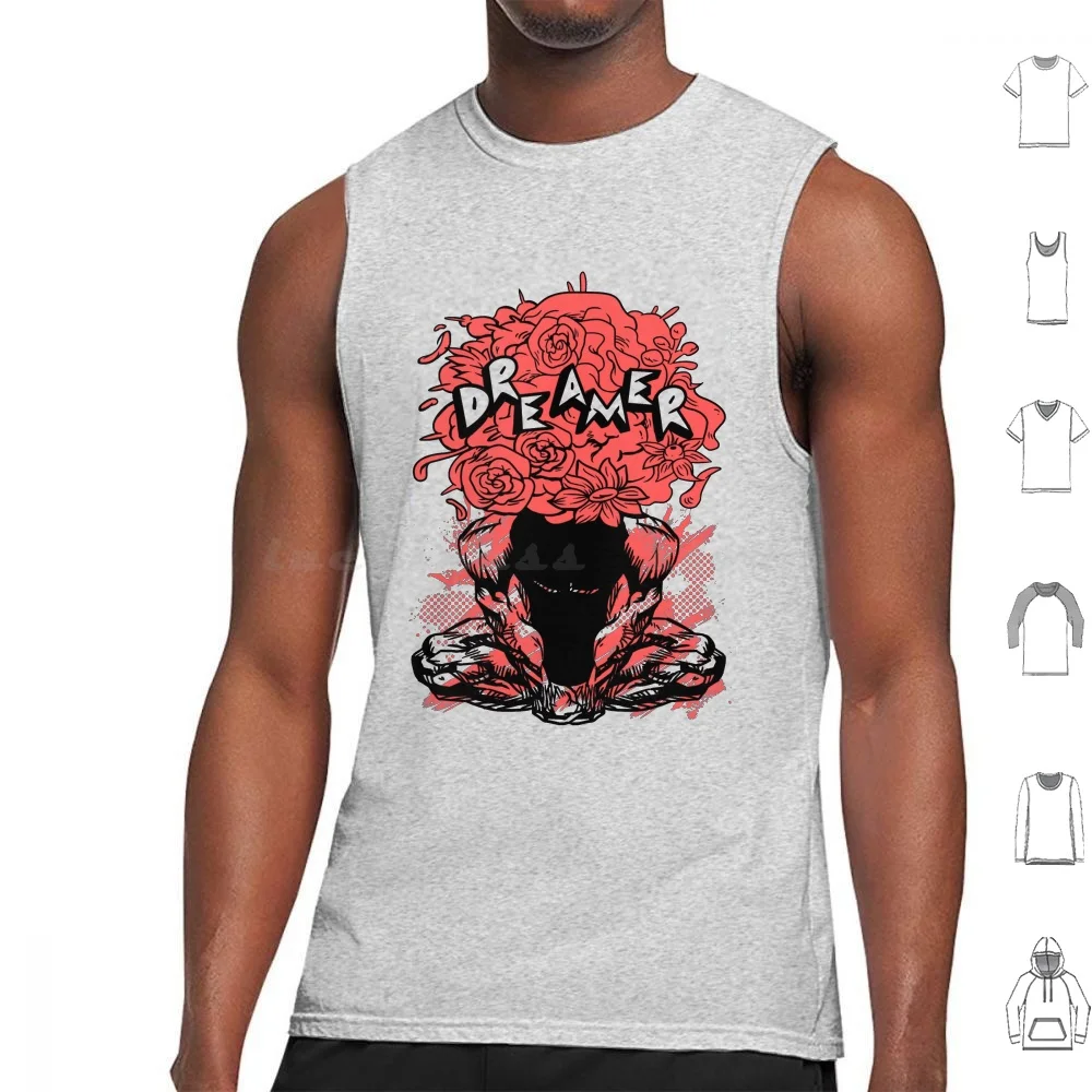Doodle Head Tank Tops Print Cotton Doodle Art Doodle