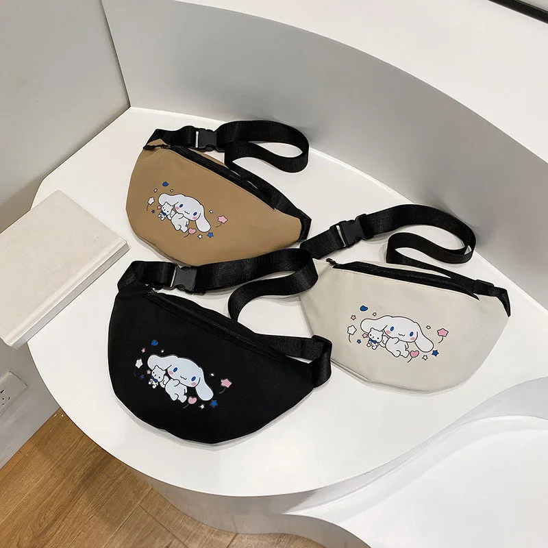 1pc Sanrio Cinnamon Roll Waterproof Chest Bag, which can be worn on one shoulder or crossbody, a portable phone bag,waist bag