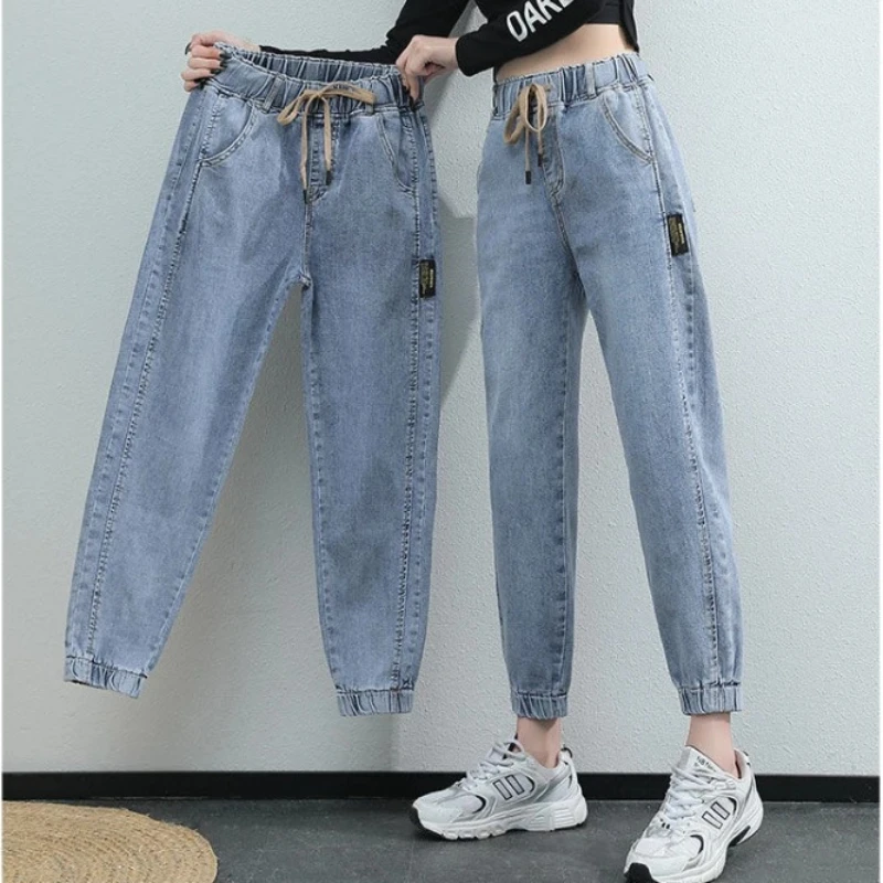 Jeans bianchi per le donne Jeans Harem Mom a vita alta primavera nuovi Jeans donna neri pantaloni Streetwear pantaloni harem femminili abbigliamento