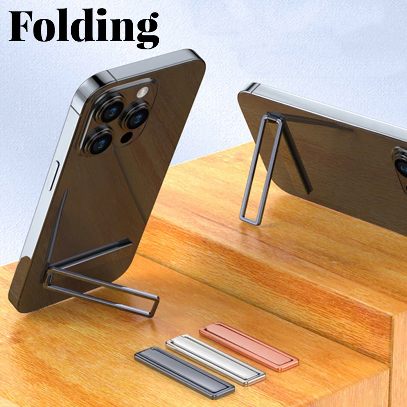 Ultra Thin Invisible Mobile Phone Back Holder Stands Zinc Alloy Portable Desktop Cellphone Kickstand Bracket for IPhone IPad