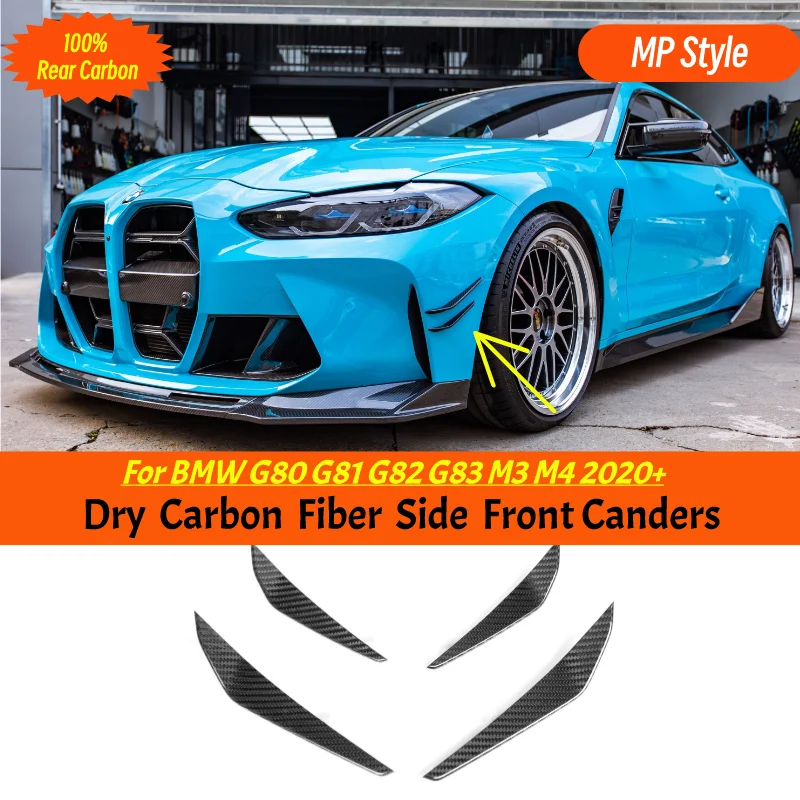 

For BMW M3 G80 G81 M4 G82 G83 Front Canders Splitter Dry Carbon MP Style Front Bumper Canders 2020+