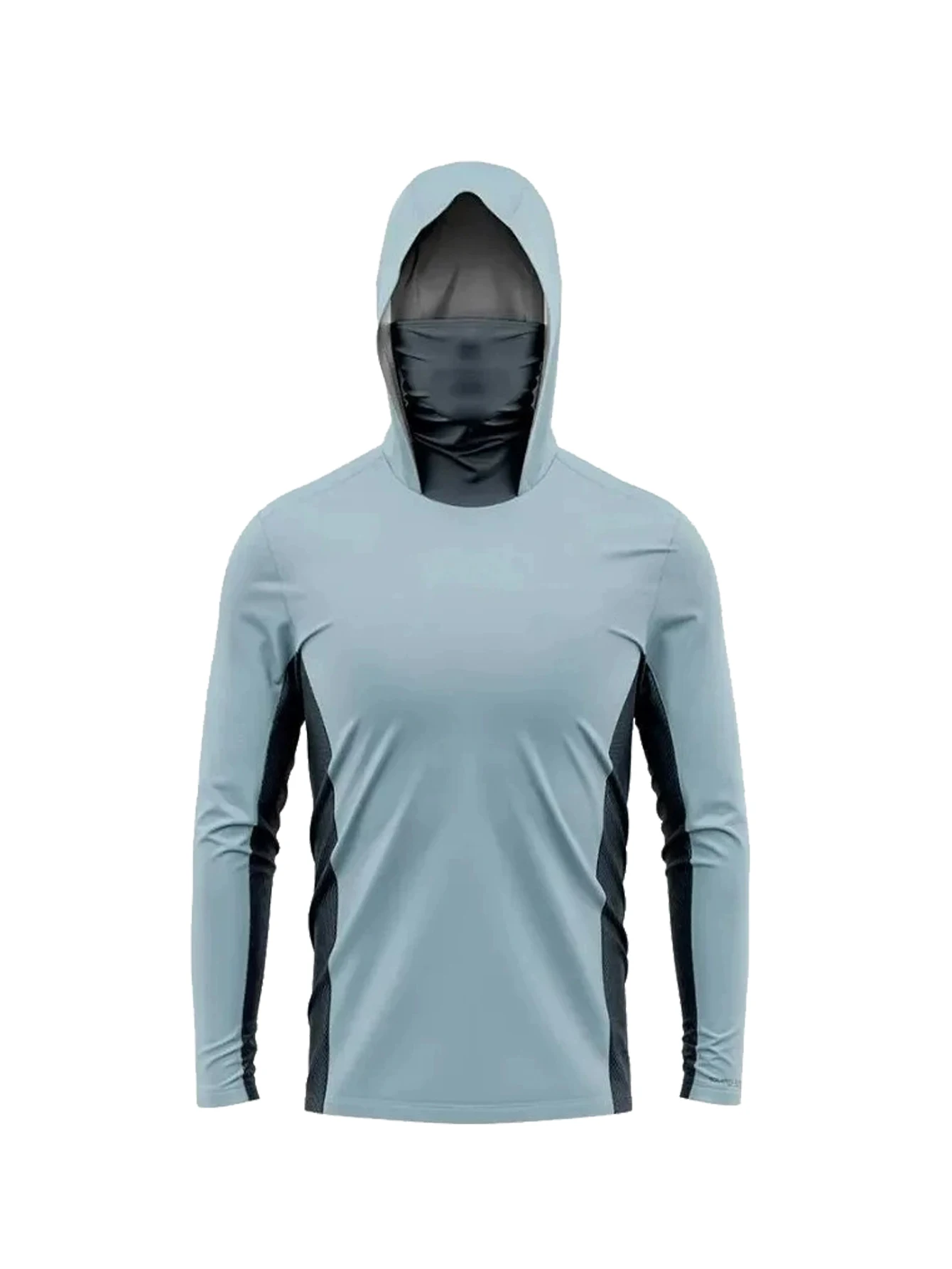 Men Fishing Shirts Face Mask Neck Anti-uv Breathable Hoodie Fishing Jersey Long Sleeve Sun Protection Angling Top view 5