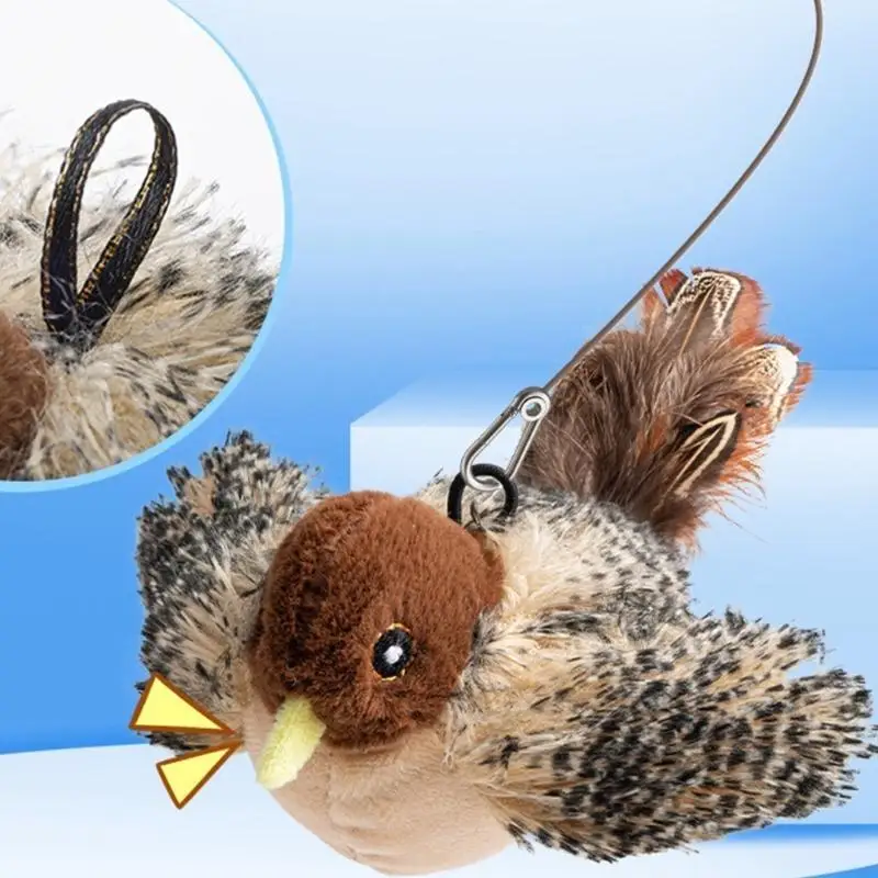 

U13F Plush Sparrow Toy For Cats With Realistic Bird Calls And Motion Perfect For Indoor Interaction And Playing Fun