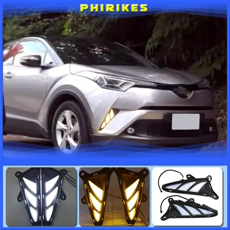

1 комплект светодиодных DRL для Toyota C-HR CHR 2016 2017 2018 2019 дневные ходовые огни задний бампер противотуманные фары стоп-сигнал сигнальная лампа