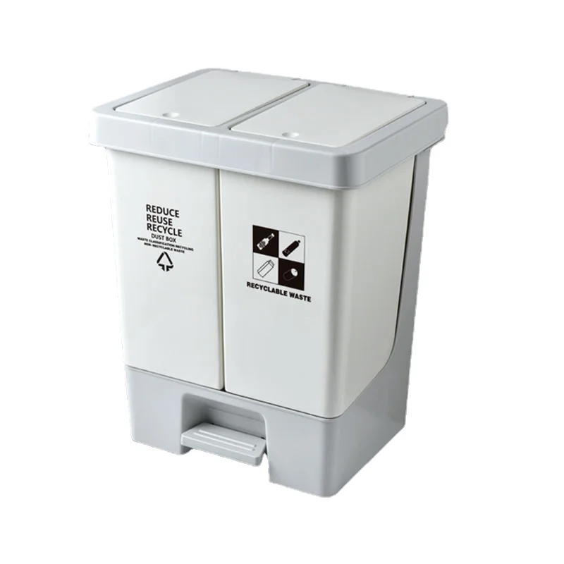 

Pedal Trash Can with Lid Wheels Kitchen Big Plastic Trash Can Cube Storage Bins Kosze Do Segregacji Smieci Waste Bins BG50WB