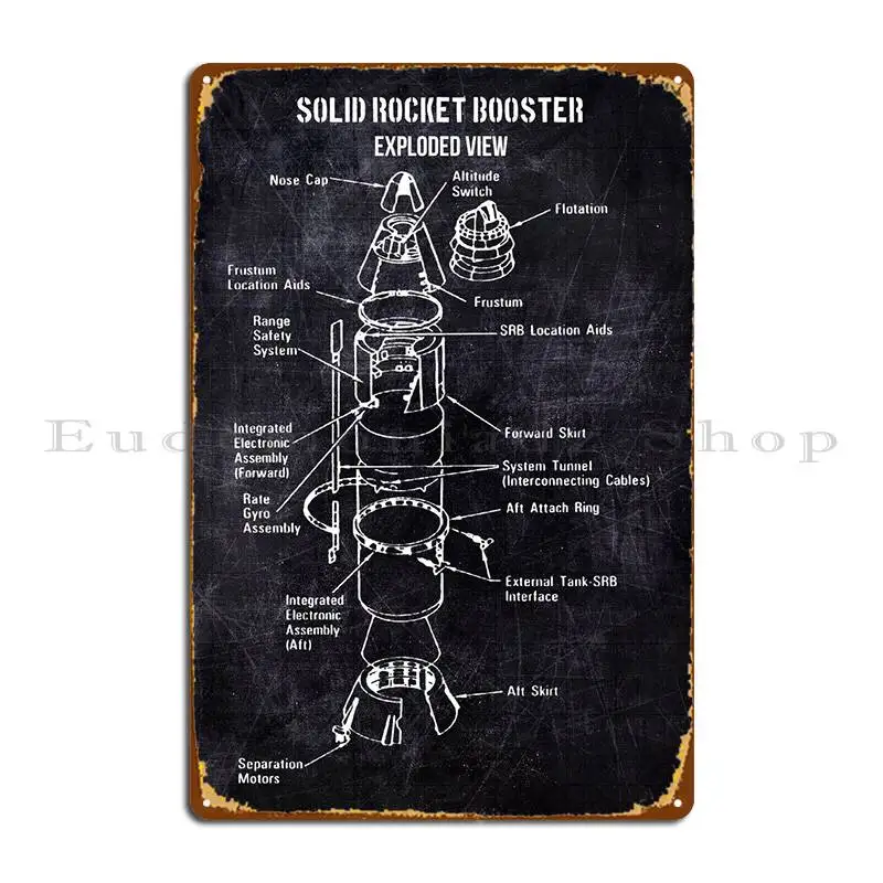 Solid Rocket Booster Metal Plaque Poster Wall Pub Custom Bar Party Cinema Tin Sign Poster