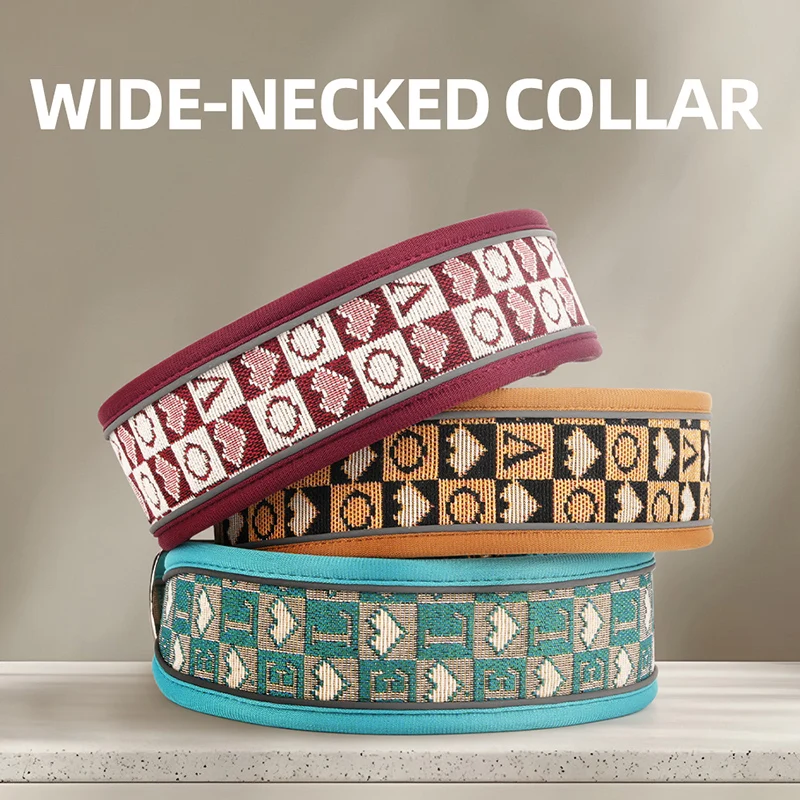 

Удобный широкий ошейник для собак в стиле ретро с богемным узором, дышащий, светоотражающий, прочный, для золотистых ретриверов и лабрадоров